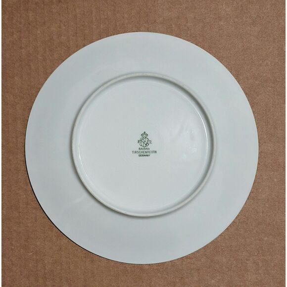 P.T. Bavaria Tirschenreuth Germany Porcelain Salad Plate Floral White Roses 7.5" - Picture 2 of 3